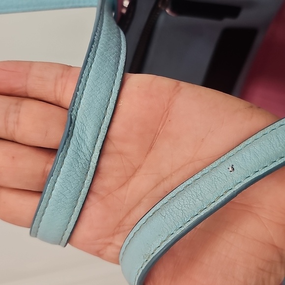 Summer, Blue, Tote, Bag, Casual, Office, Wedding, Leather, Purse, Medium, Party - Picture 5 of 9